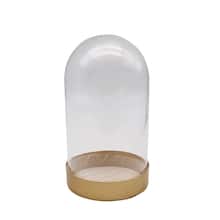 7" Glass Cloche with Gold Metal Base by Ashland®